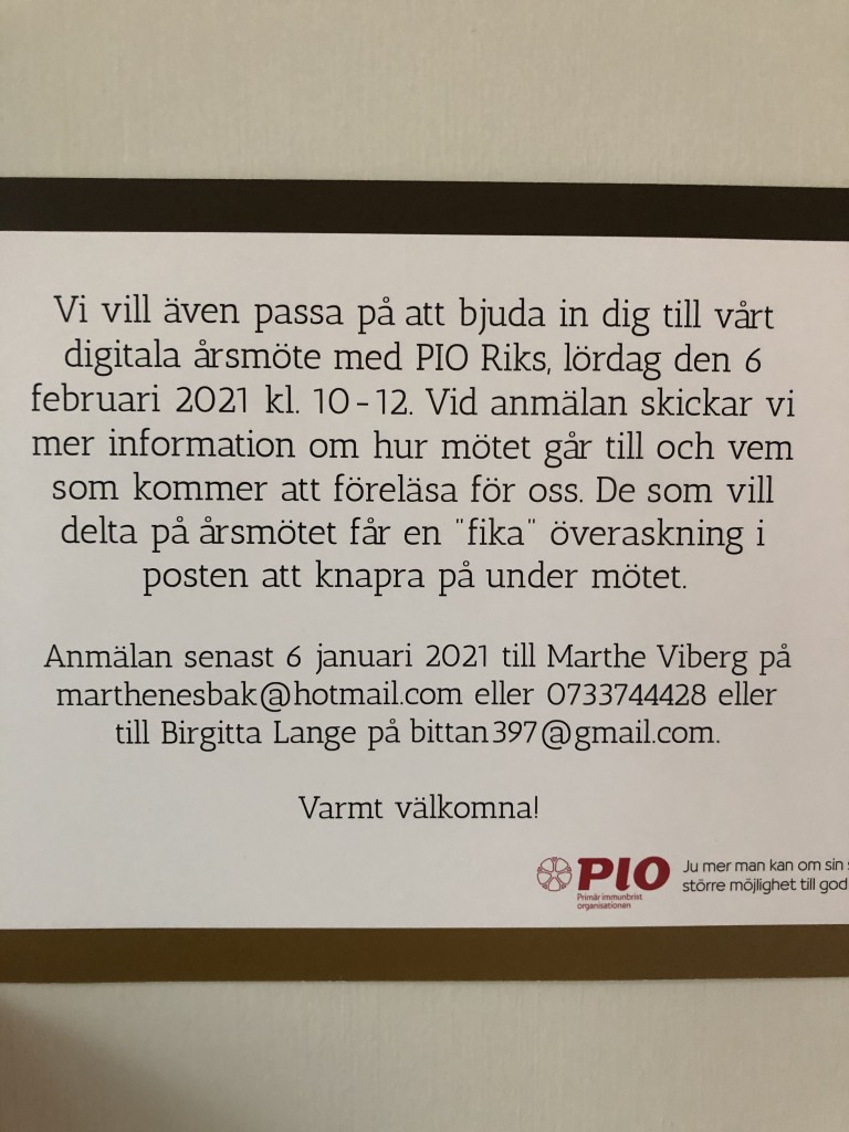 Inbjudan årsmöte 2021