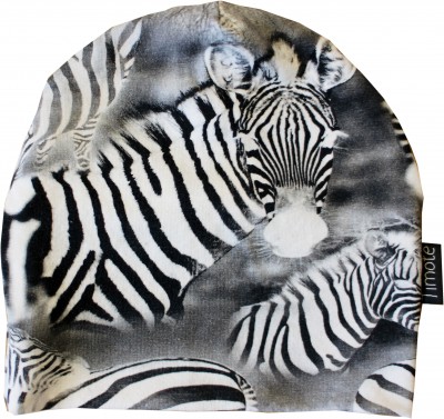 Mössa, zebra svart/vit